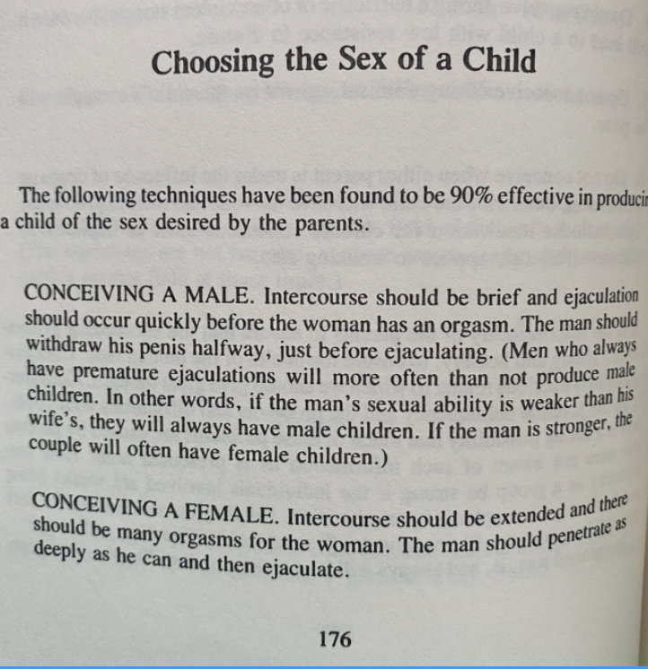 Conceiving a male or a female