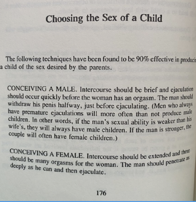 Conceiving a male or a female